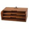 Caja de Almacenamiento de Cajón de Escritorio de Madera Vintage Multiusos para Comestibles Suministros de Oficina Caja para Clasificar Archivos Almacenamiento Caja de Madera