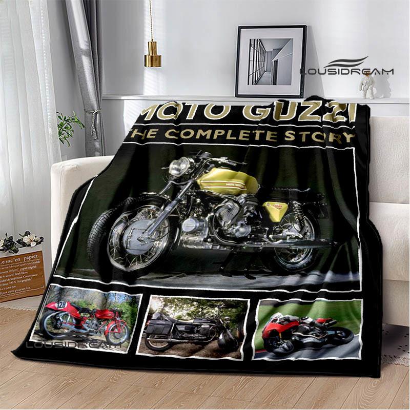 3D Guzzi Motorcycle Logo Printed Blankets Fashion Warm Blanket Soft And Comfortable Blanket Home Travel Blanket Birthday Gift