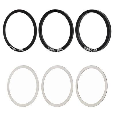 6er-Set Fahrrad-Kassettennabe, Kettenraddichtung, Schwungradnabe, Aluminiumlegierung, Abstandshalter, Tretlagerscheibe, Achsenersatzzubehör, Durchmesser