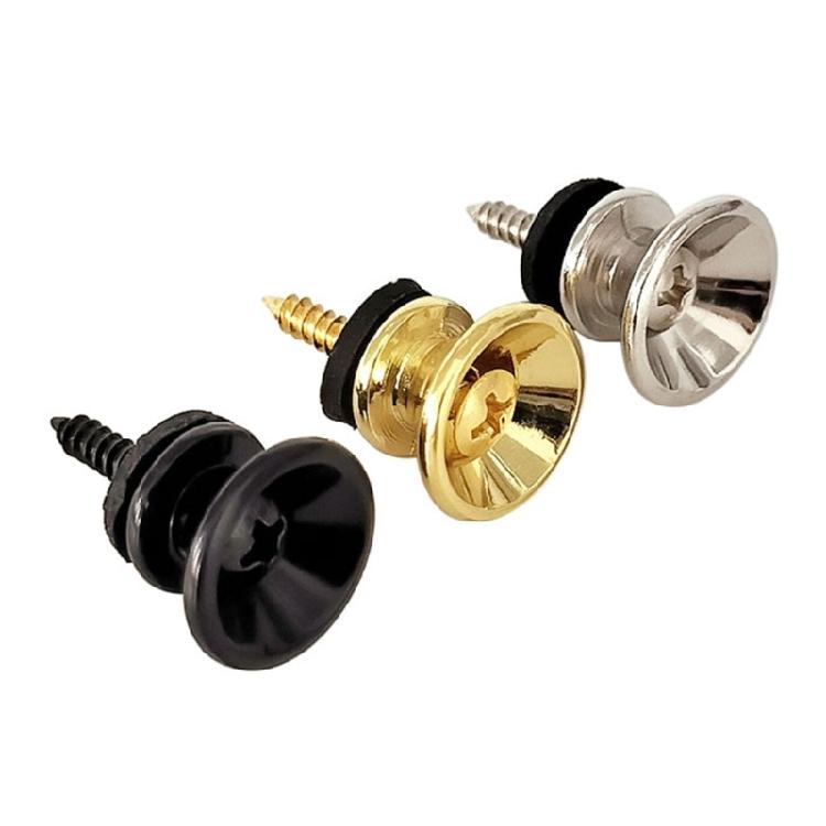 10Pcs Guitar Strap Locks Buttons with Mounting Screws and Washers Metal Guitar Strap Buttons Lock Security Straplocks