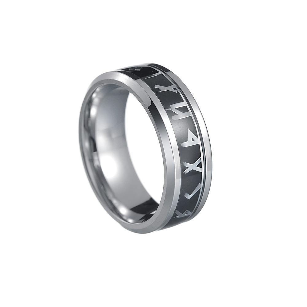 Fashion Stainess Steel Men Rings Classical Viking Rune Grain Rings For Men Anniversary Party  Accessories Gift