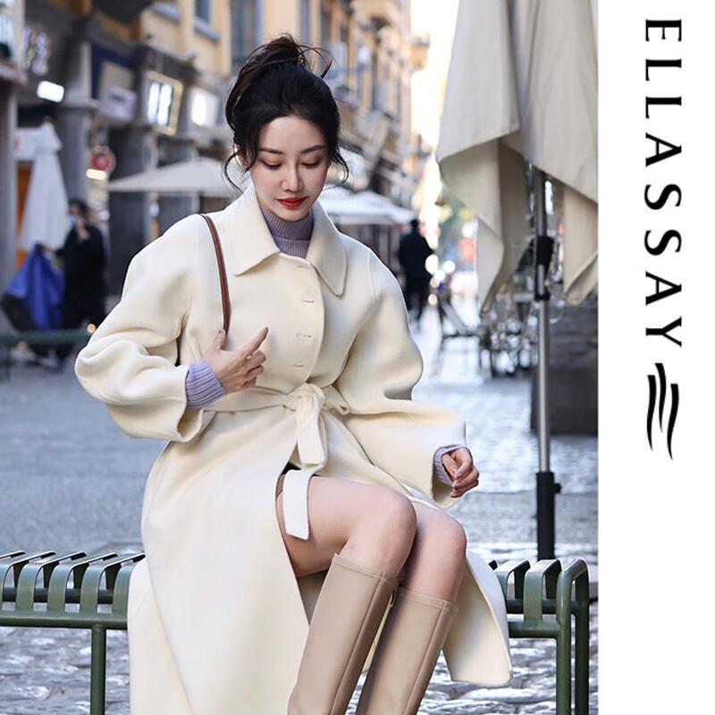 ELLASSAY Premium Pure Wool Double-faced Coat