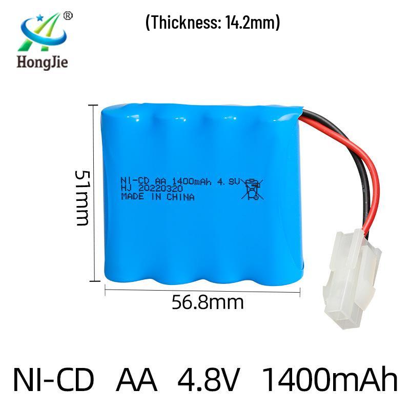 4.8V 1400mAh NiCd AA Battery Pack - Rechargeable 5-Ct for Remote Control Toys (Up To 300 Cycles)