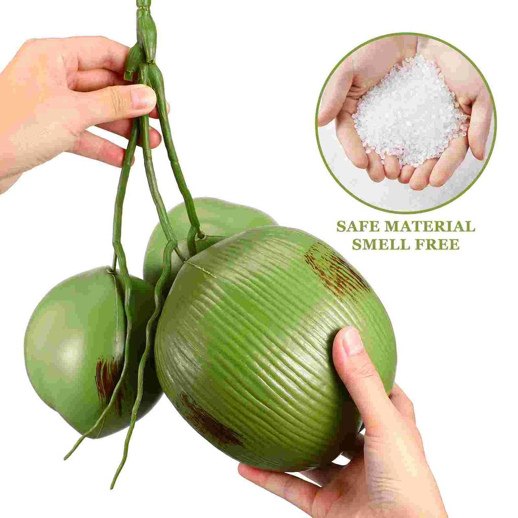Leaves Artificial Coconut Banquet Organic Amino Plastic Coconuts Creative Fruit Ornament