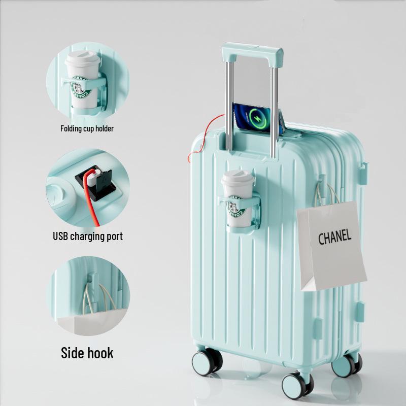 Durable 20-inch Women's & 24-inch Men's Trolley Suitcase: Stylish, Drop-Resistant Travel Luggage for Students