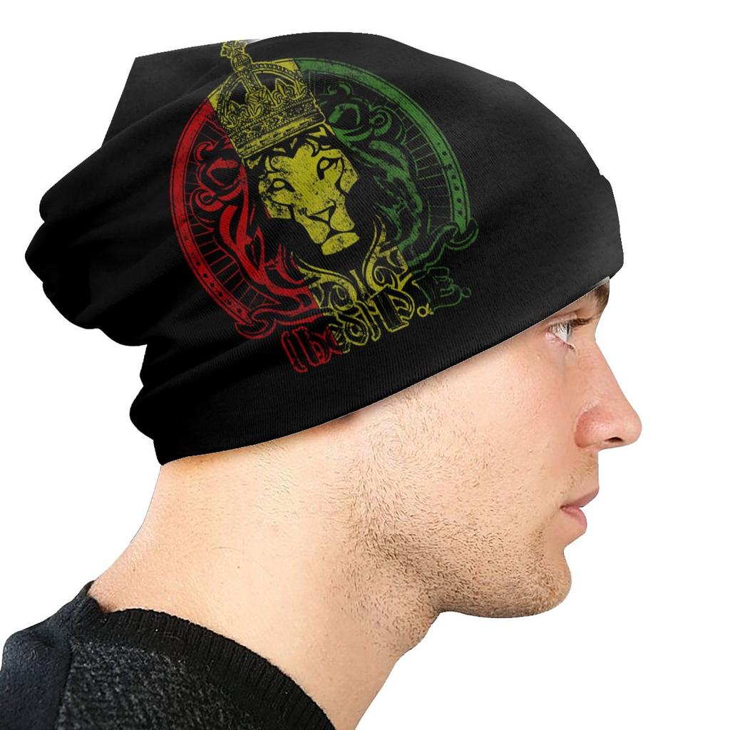 Rasta Reggea Lion Irie Spiritual Bonnet Hat Strickmütze Fashion Outdoor Skullies Beanies Hat Unisex Damen Warm Dual-Use Caps