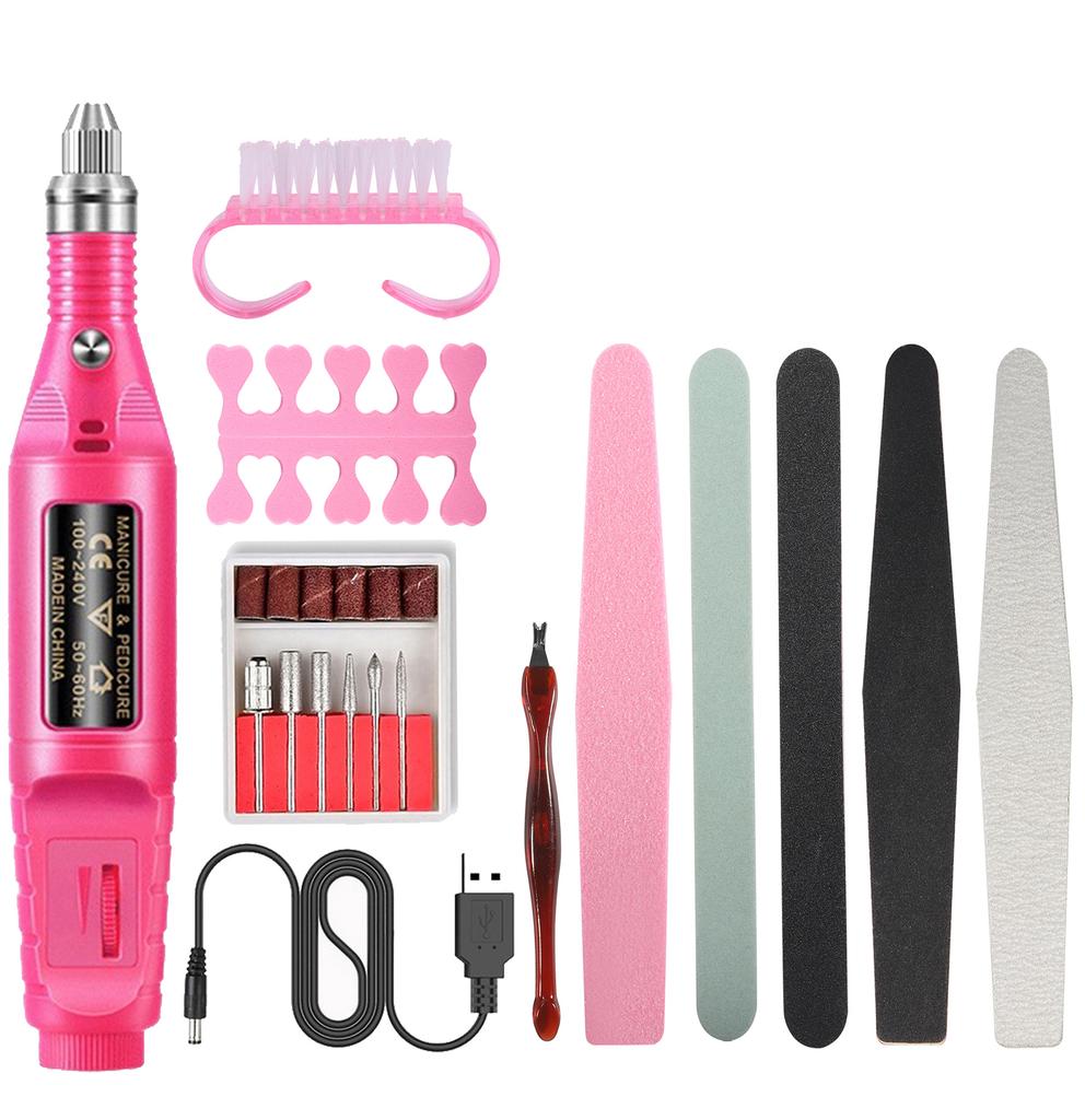 10pcs Nail Manicure Drill USB Polisher Nail File Polishing Strip Dust Brush DIY Nail Art