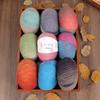 Rainbow Segment Dyed Mohair Hand-Woven Scarf Sweater Jacket Gradual Change Color Silk Mohair Diy Cashmere Thread