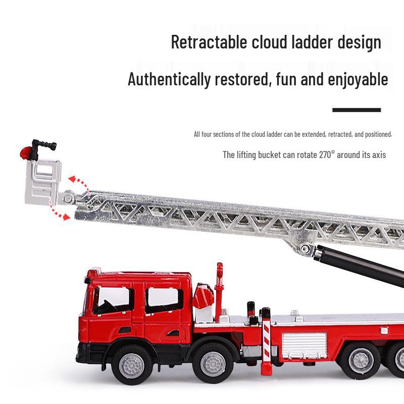 KDW625012 Alloy Fire Truck Model Toy with Ladder