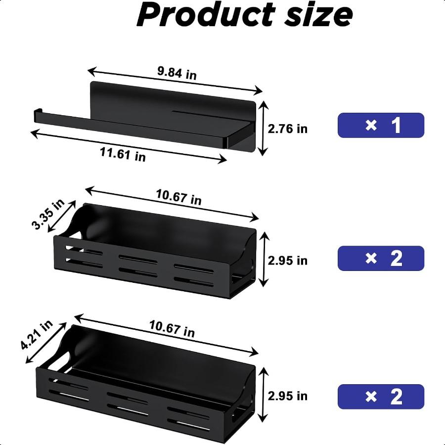 

Набор из 5 магнитных полок для специй для холодильника с держателем для бумажных полотенец Прочная магнитная полка для холодильника Ржавчиноустойчивое боковое хранение для холодильника United States