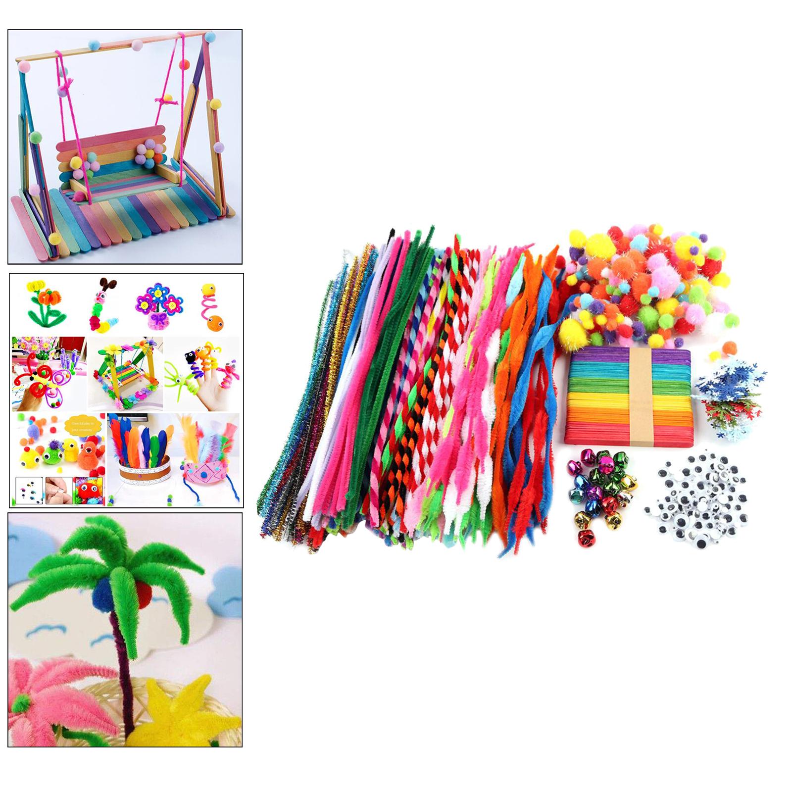 Kit Créatif WuikerDuo – Boîte De 100+ Pièces : Pompons, Cure-pipes, Feutre, Yeux Mobiles, Colle, Ciseaux