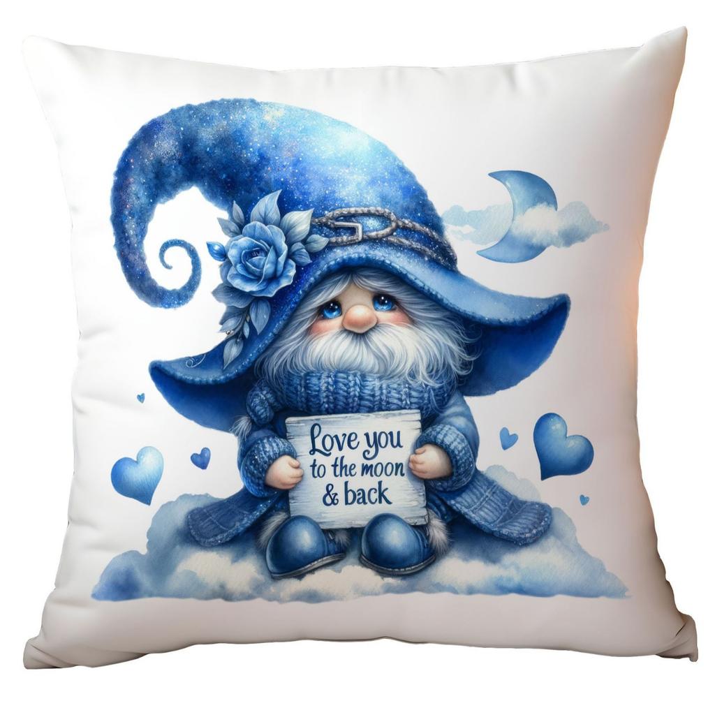 Valentinstag Kissenbezug Blau Aquarell Zwerg Kleiner Mann Kissenbezug Zuhause Sofa Kissenbezug