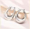 Tube Thick Hoop Earring Silver Color, Geometric Earring Lightweight Stainless Steel Fashion Women Chrismas Gift