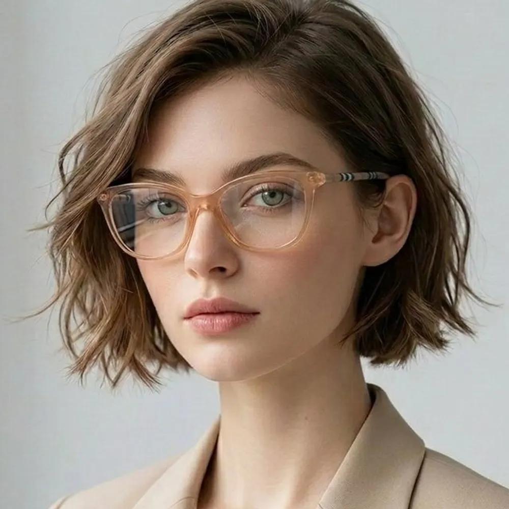 

Burberry Eyeglass Frames BE2389 4088 Fashion Translucent Round Horn-rimmed Glasses for Women and Men