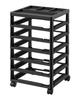 Scrapbook Rolling Storage Cart, 6-Tier Large Capacity with Organizer Top, Black Frame with 4 Removable Wheels, PP Material Cart Only