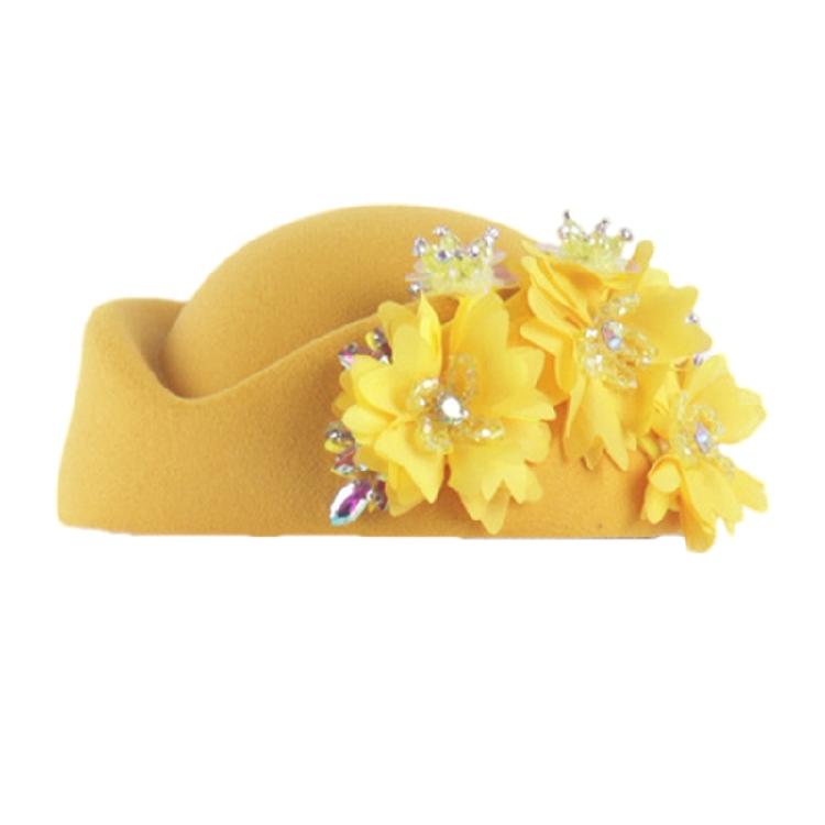 Шляпка- fascinator Шерстяная с хрустальным цветком Шляпа стюардессы для коктейльной вечеринки Аксессуары для костюма 1920-х годов Шляпка Флэппер