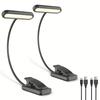 LED Book Light Reading Light Eye Caring Clip-on USB Rechargeable Dimmable Light Lamp Adjustable Flexible Night Reading Lamp