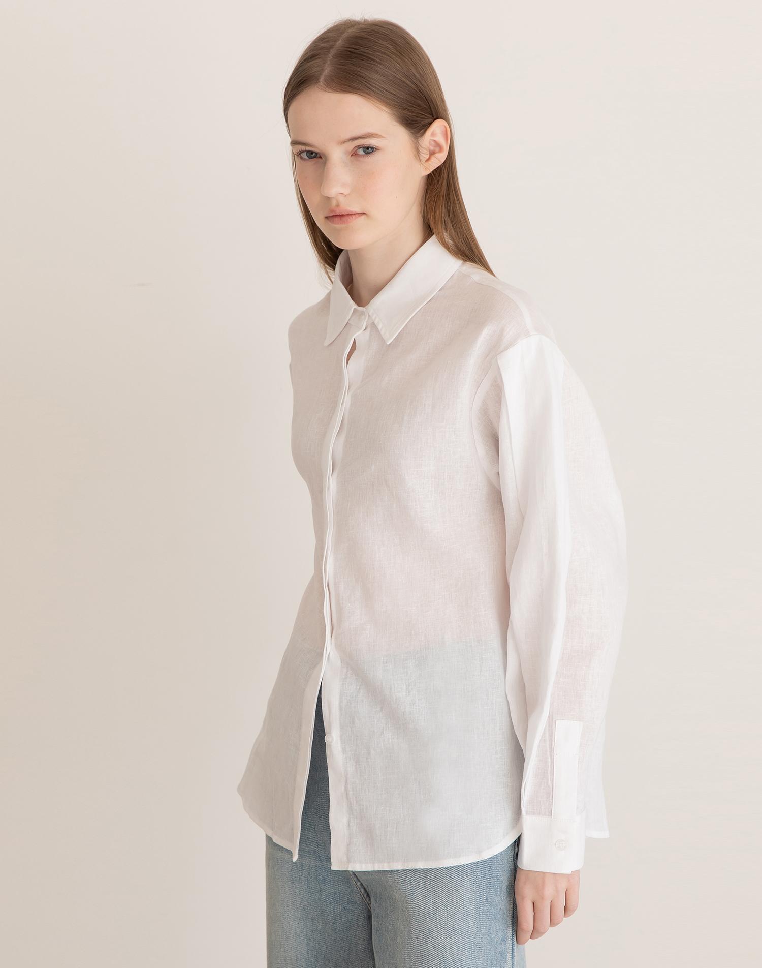 J Mark New York Pintuck Sleeve Shirt - White White/Free