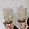 OLOEYins Striped Glass Coffee Cups, 400ml (Set of 3)