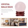 1Pcs Crystal Ball Decor Pink Delicate Powder Crystal Elegant Design Wooden Base Bedroom Living Room Office Ornament