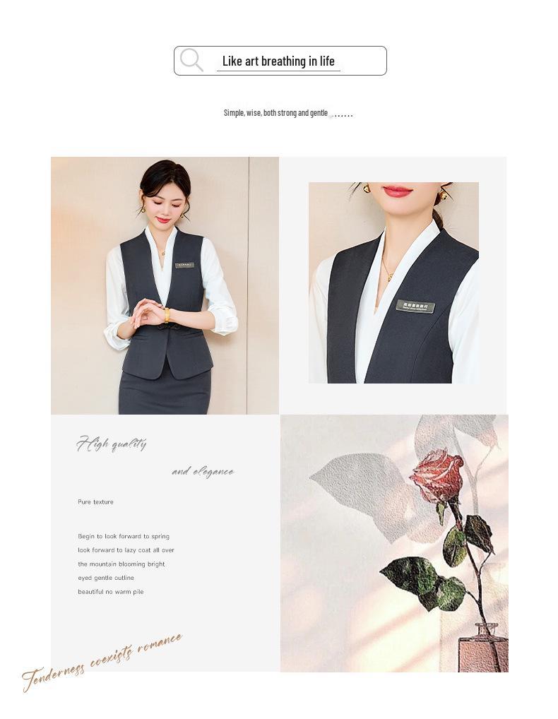 Women's Professional Waitress Vest Set - Hotel & Dental Reception Uniform