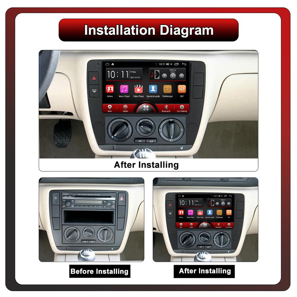 2Din Android Car-Play Car Radio,Volkswagen Passat B5 2000 - 2005,Multimedia Player Head Unit Stereo GPS Navigation BT WIFI,1+16GB
