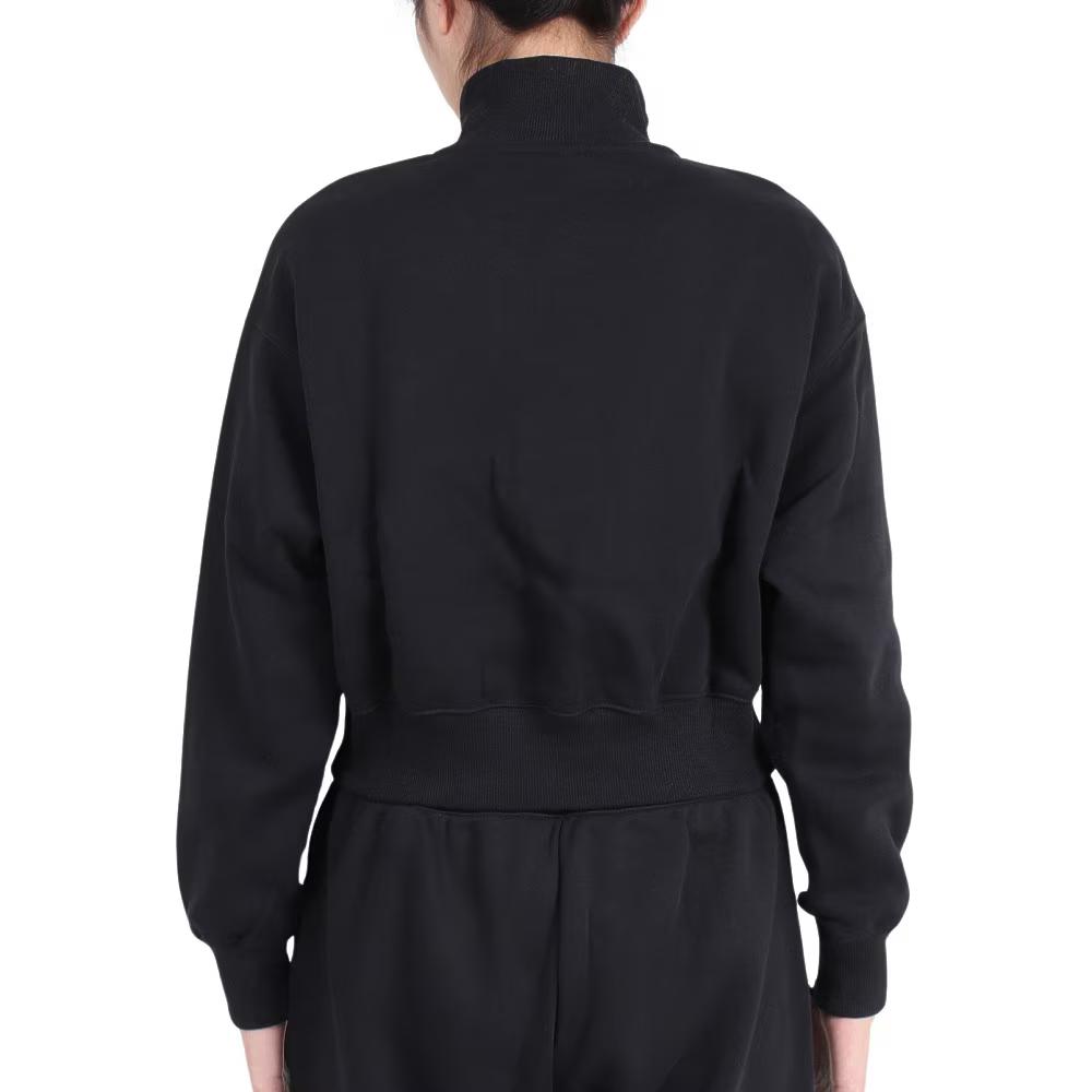 Nike Sportswear Letter Print Half-Zip Cropped Sweatshirt Women Tops Black FQ7980-010