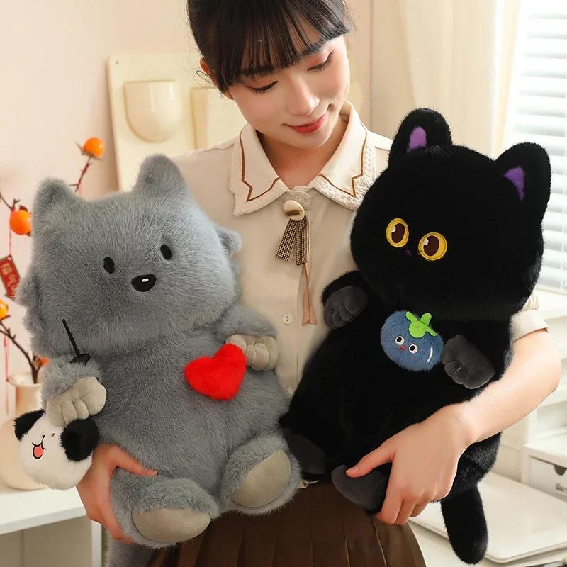 40Cm Cute Forest Animals Plush Toy Cat Wolf Bear Plushie Doll Stuffed Soft Accompany Toys Funny Children Birthday Gift