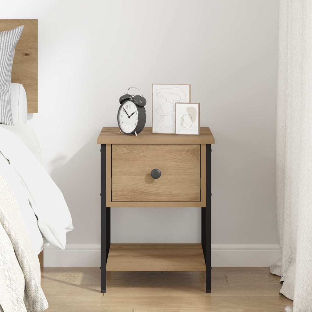 Artisan Oak Nightstand 34 X 35.5 X 45 Cm Particleboard