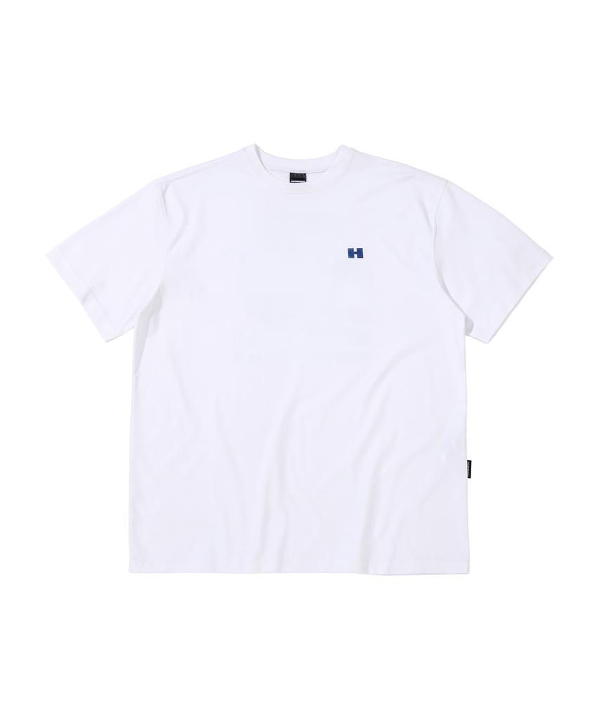 HUMMER [32-Count Cotton] Sunset Back Graphic Cool Short Sleeve T-Shirt White