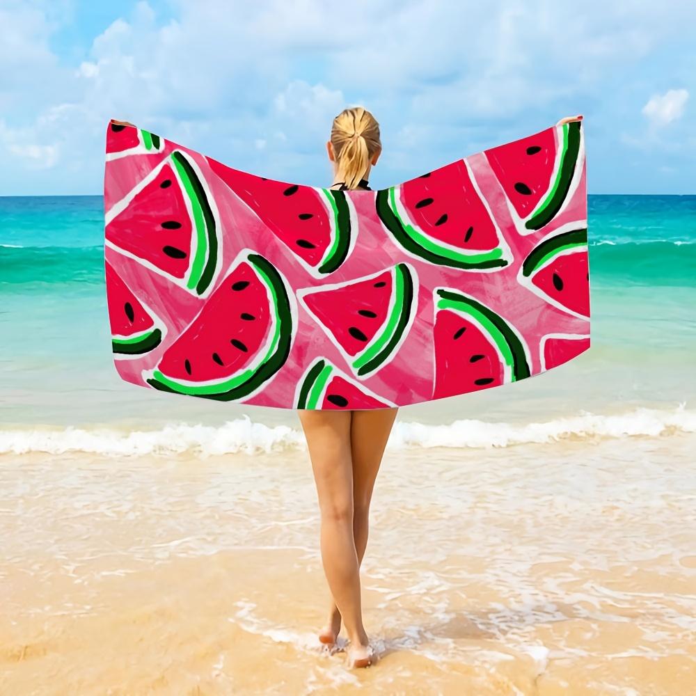 

Vibrant Watermelon Pattern Beach Towel Lightweight Quick-Dry Sandproof Microfiber Perfect for Travel Beach Poolside W30*H60(CM)