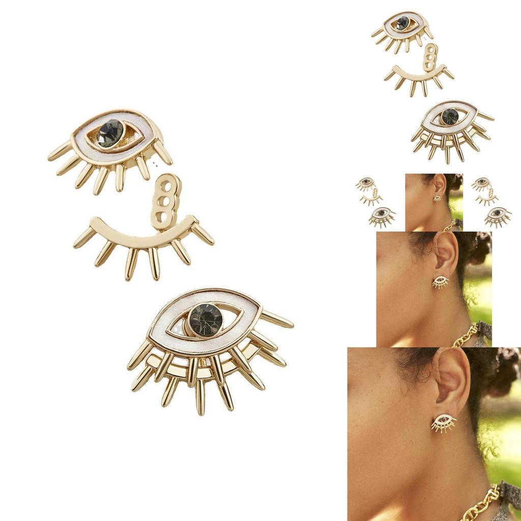 Trendy European American Alloy Eye Earrings Geometric Design For Women Fashion