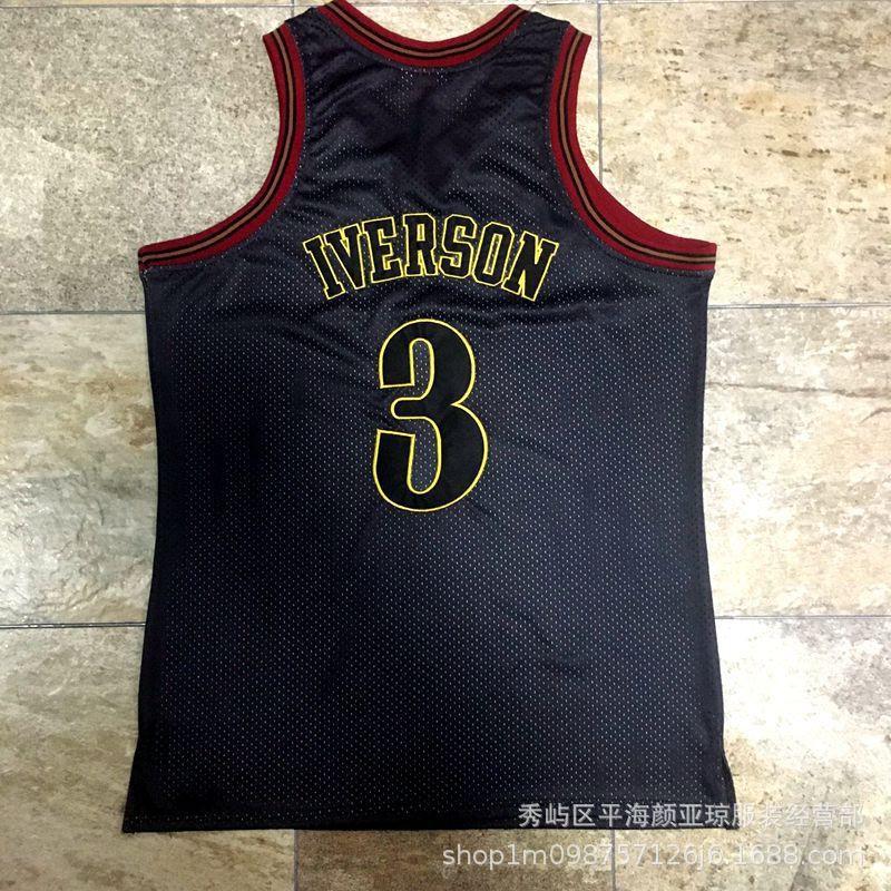 Philadelphia 76ers 3 Allen Iverson Full Embroidered Basketball Jersey Men Women Sportswear