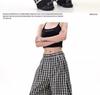 Retro British Style Plaid Striped High-Waist Wide-Leg Trousers