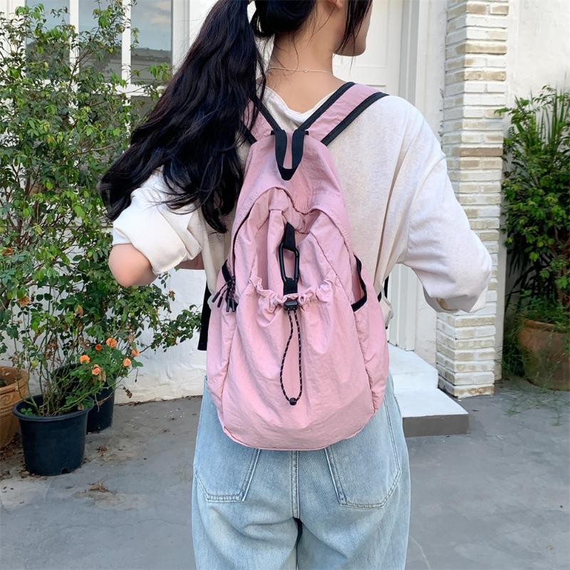 New nylon backpack large capacity fashion versatile student bag leisure travel lightweight backpack women