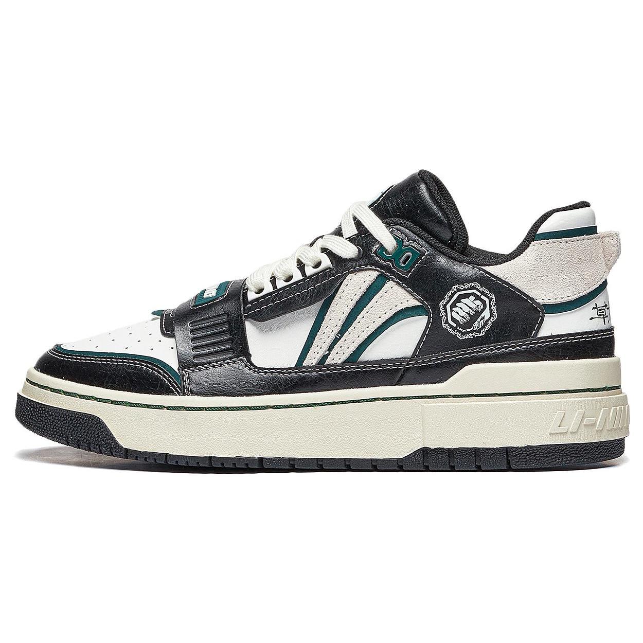 

Новые мужские винтажные баскетбольные кроссовки LiNing Badfive с низким верхом, противоскользящие и износостойкие, черно-бело-зеленые ABCT061-1 41