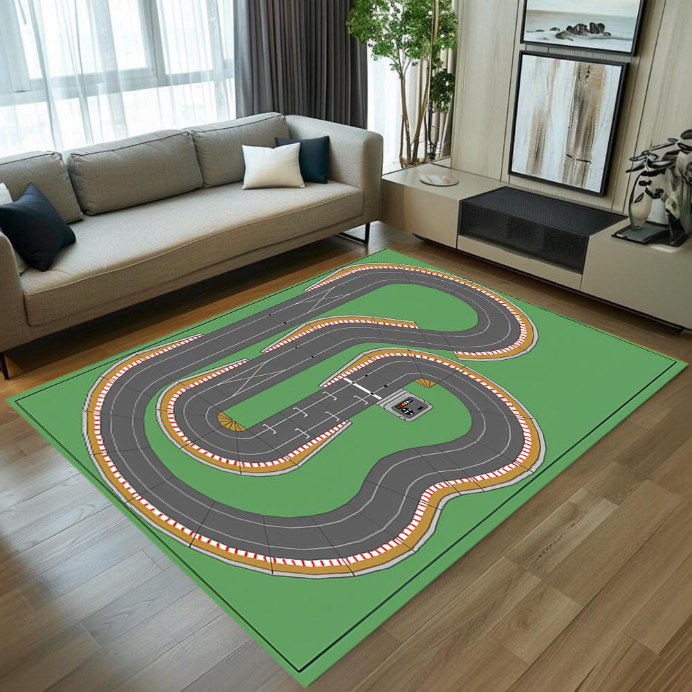Interactive Toy Car Racetrack Carpet City Highway Play Mat Kids Nursery Rug Educational Playroom Carpet for Boys Girls Bedroom