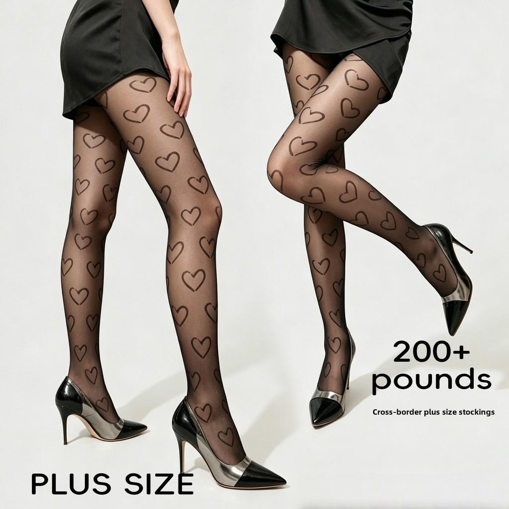 Heart Pattern Sheer Pantyhose With Breathable Nylon For Women Summer Wear
