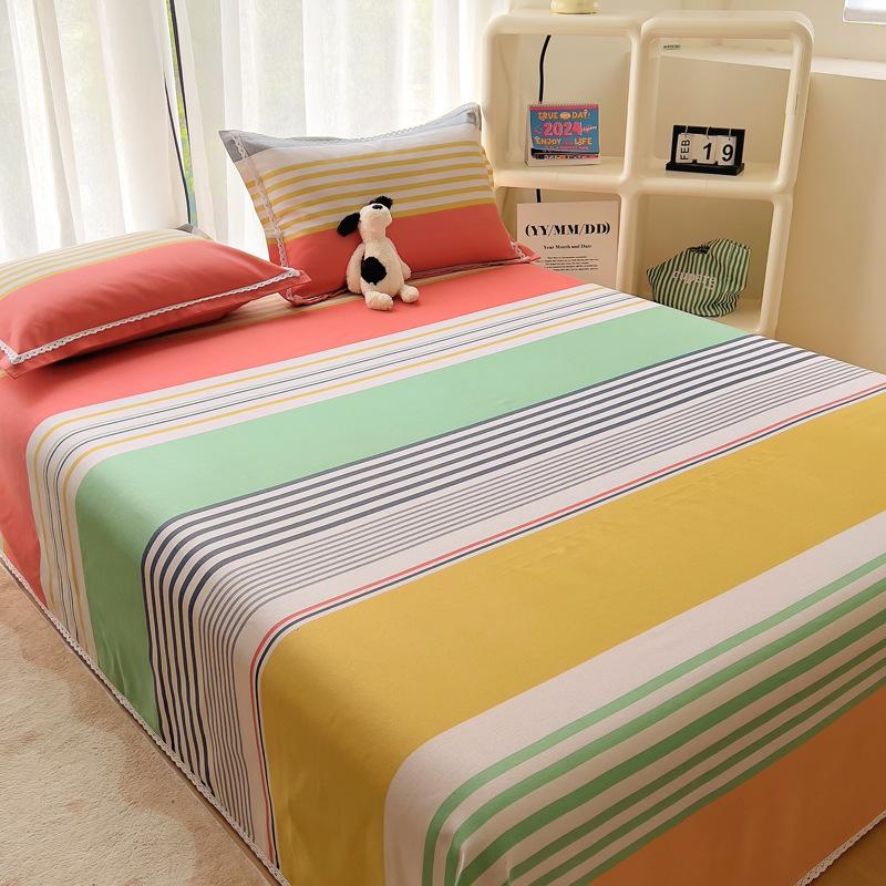 Nantong Wholesale Skin-friendly Cotton Sheets Single Piece Solid Color Washed Cotton Quilt Single Item Single Student Dormitory Polished Kang Single