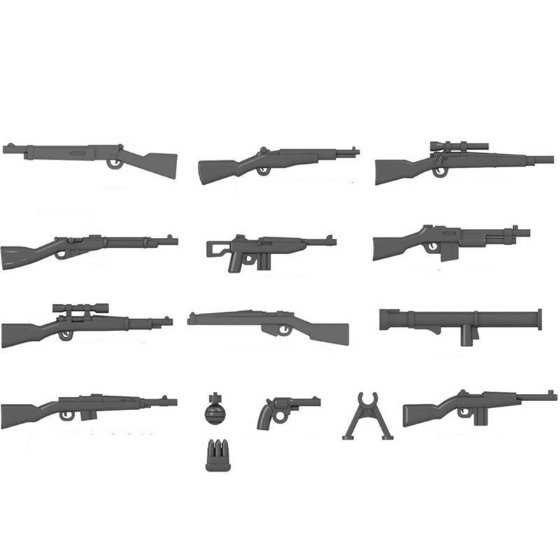 Military Weapon Toy Guns Dagger Machine Guns SWAT WW2 Building Blocks Playthings Ideal For Children Assemble Militarys Army Toy Gifts