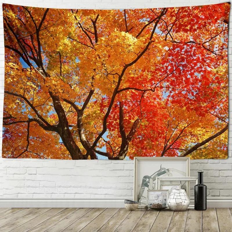 Гобелен с природным пейзажем и лесным принтом, гобелен для офиса, гостиной, украшение для дома, стены, гобелен 100x75cm