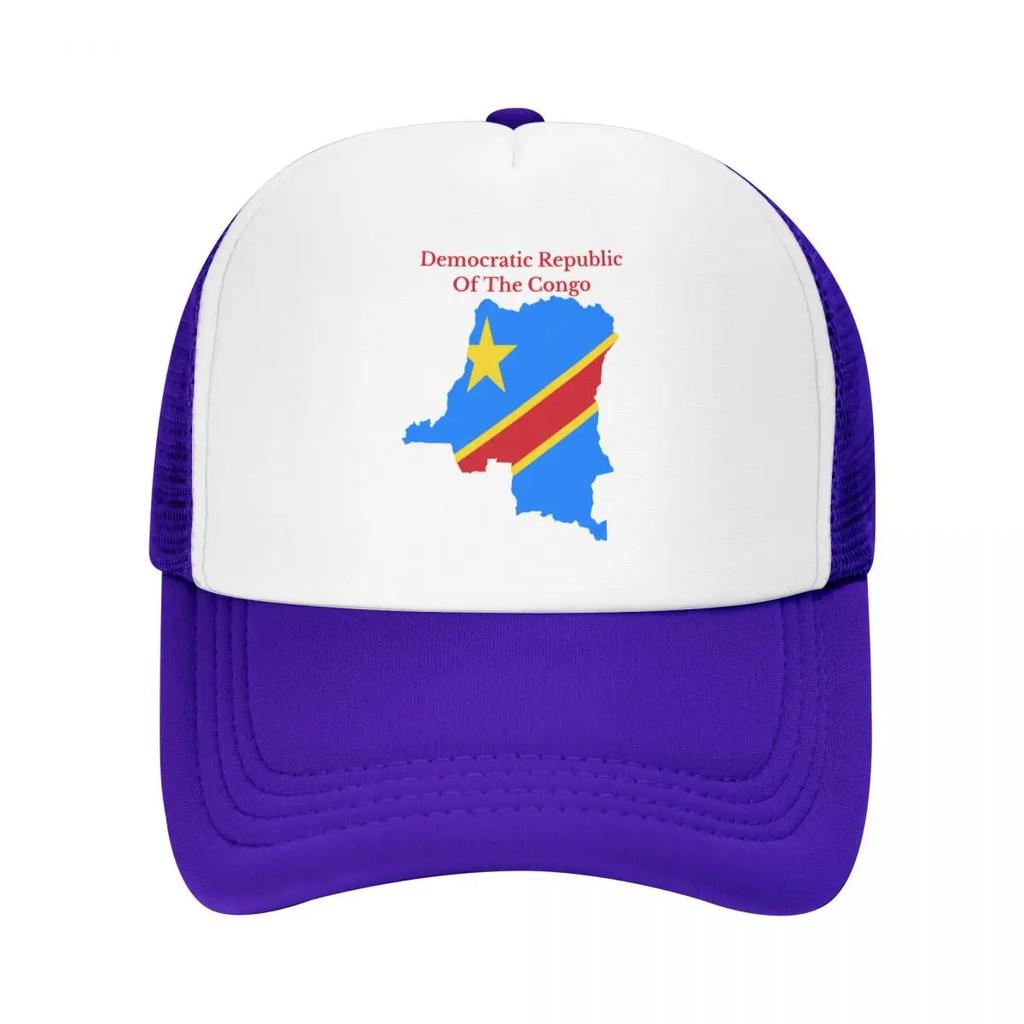 Custom Democratic Republic Of The Congo Flag Map Trucker Hat for Unisex Women Adjustable Adult Baseball Cap Hip Hop Dad Hat