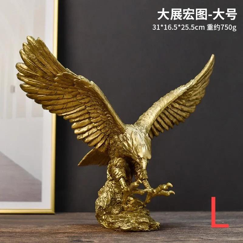 Eagle Resin Golden Eagle Statue Art Animal Model Collection Ornaments Wine Cabinet for Home Office Desktop Feng Shui Decor Gifts