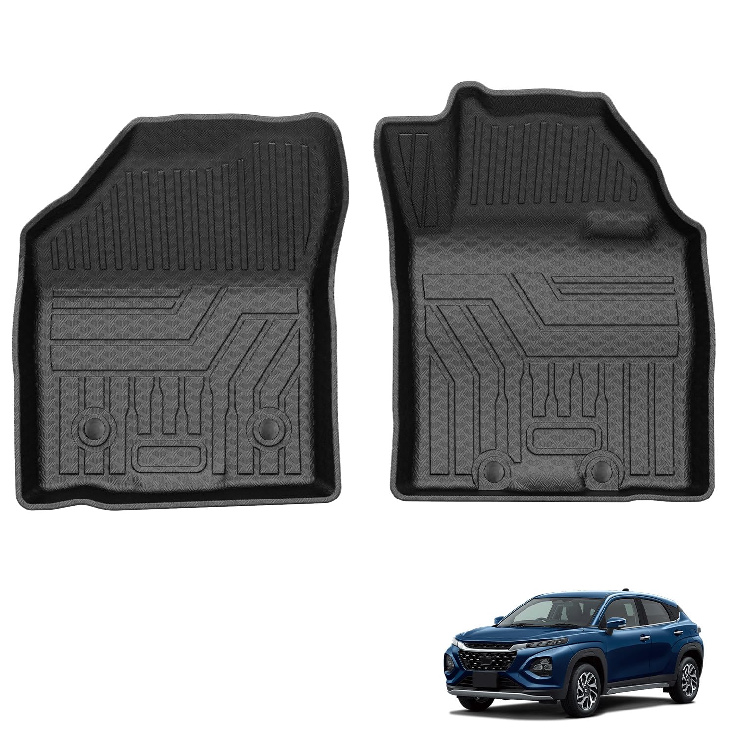 

Cartist 3D Floor Mats for New FRONX October 2024 Present and TPE Material Custom Design Easy Installation Protective Parts Car Accessories Front чёрный