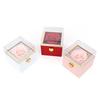 Automatic Rotating Acrylic Jewelry Box with Preserved Rose and Necklace - Valentine's Day Gift