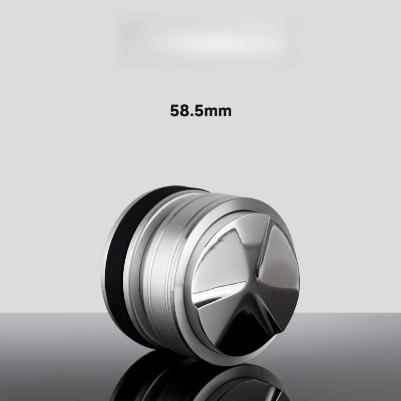 TLXT 58.5mm Silver 2-in-1 Self-Leveling Coffee Distributor & Tamper