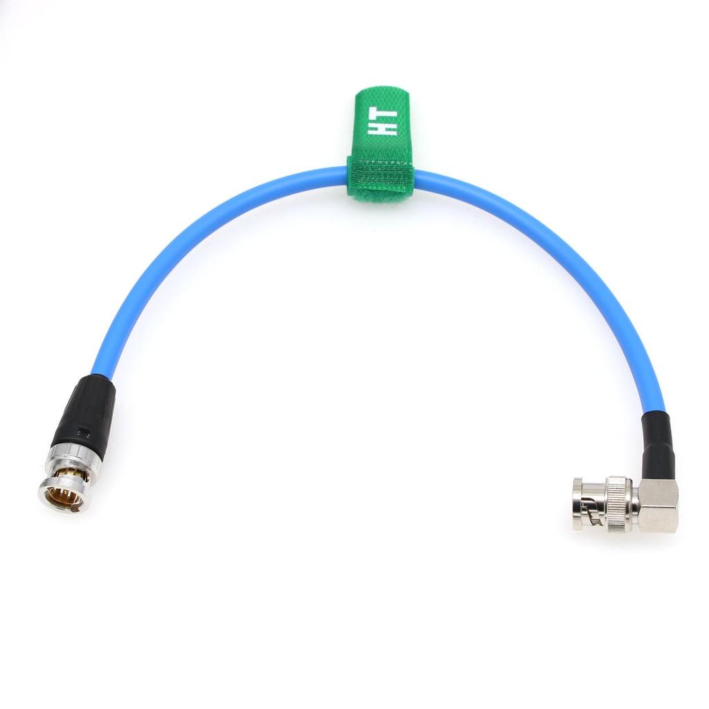 HangTon 4K60 12G 6G 3G BNC SDI Video Coaxial Cable Canare 75 Soft Shielded Video Cable 30cm Straight To Right Angle for ARRI RED Camera SmallHD