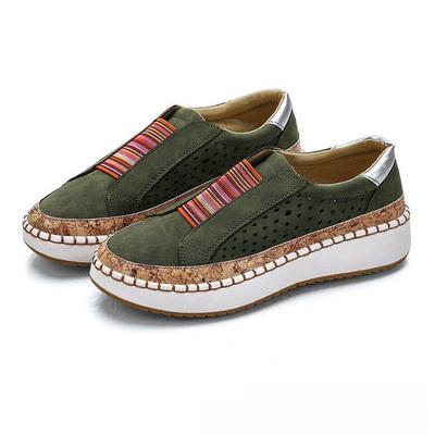 Zapatos Slip-On de Banda Elástica Color Block para Mujer, Talla 43