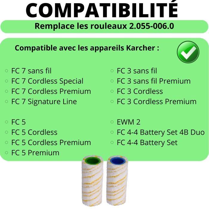 Ersatzwalzen kompatibel Karcher FC7 / FC5 / FC3 [4er-Pack] Ersatzwalzen 2.055-006.0