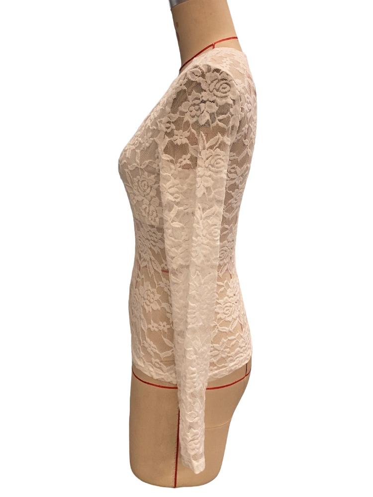 French Hollow Out Elegantní výstřih do V Jednobarevné Dámské Gotické Vintage Tenký svetr s dlouhým rukávem High Street Y2k krajka Ležérní topy